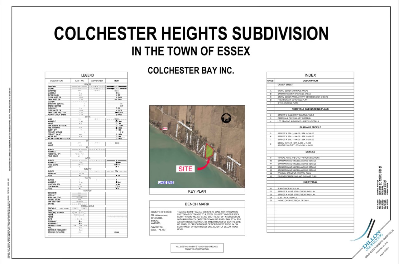 Colchester Heights Subdivision Drawing